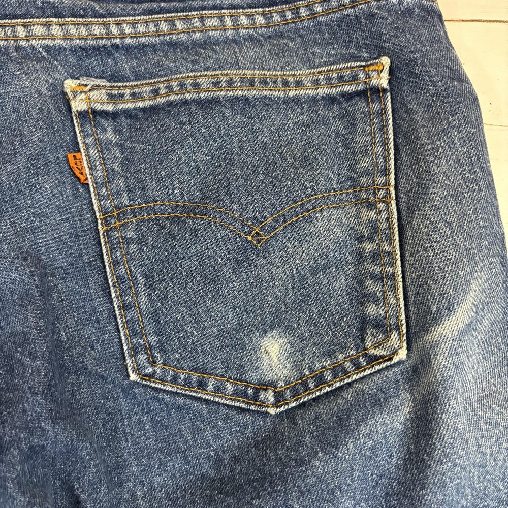 Vintage Levis 505 Orange Tab Jeans 70s 80s Mens 38x31 (37X31) Made In USA - Picture 10 of 16